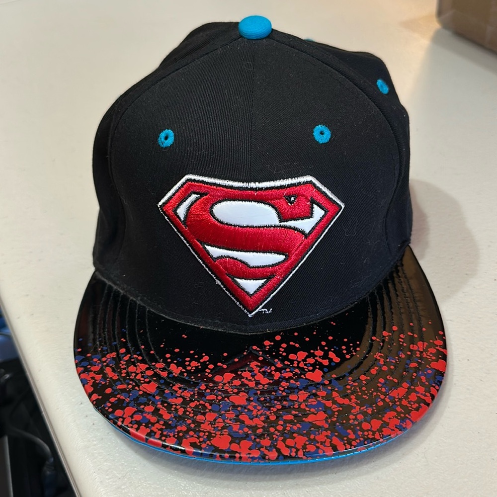 Superman flat brim baseball hat